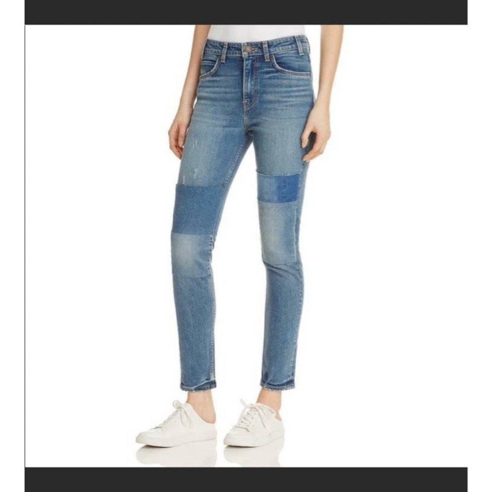 Levi's High Rise Patchwork Blue Jeans